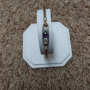 AMETHYST, PEARL AND GOLD RONALDO COLLECTION BRACEL